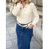imageBTFBM Long Sleeve Lace Blouses for Women 2025 Spring Dressy Casual Button Down Shirts Date Night Outfit Club Party TopsBeige