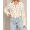 imageBTFBM Long Sleeve Lace Blouses for Women 2025 Spring Dressy Casual Button Down Shirts Date Night Outfit Club Party TopsBeige
