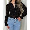 imageBTFBM Long Sleeve Lace Blouses for Women 2025 Spring Dressy Casual Button Down Shirts Date Night Outfit Club Party TopsBlack