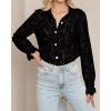 imageBTFBM Long Sleeve Lace Blouses for Women 2025 Spring Dressy Casual Button Down Shirts Date Night Outfit Club Party TopsBlack