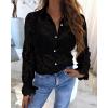 imageBTFBM Long Sleeve Lace Blouses for Women 2025 Spring Dressy Casual Button Down Shirts Date Night Outfit Club Party TopsBlack