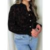 imageBTFBM Long Sleeve Lace Blouses for Women 2025 Spring Dressy Casual Button Down Shirts Date Night Outfit Club Party TopsBlack