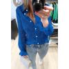 imageBTFBM Long Sleeve Lace Blouses for Women 2025 Spring Dressy Casual Button Down Shirts Date Night Outfit Club Party TopsBlue