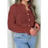 imageBTFBM Long Sleeve Lace Blouses for Women 2025 Spring Dressy Casual Button Down Shirts Date Night Outfit Club Party TopsBrown Red
