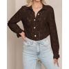 imageBTFBM Long Sleeve Lace Blouses for Women 2025 Spring Dressy Casual Button Down Shirts Date Night Outfit Club Party TopsCoffee