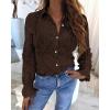 imageBTFBM Long Sleeve Lace Blouses for Women 2025 Spring Dressy Casual Button Down Shirts Date Night Outfit Club Party TopsCoffee