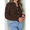 imageBTFBM Long Sleeve Lace Blouses for Women 2025 Spring Dressy Casual Button Down Shirts Date Night Outfit Club Party TopsCoffee