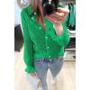 imageBTFBM Long Sleeve Lace Blouses for Women 2025 Spring Dressy Casual Button Down Shirts Date Night Outfit Club Party TopsGreen
