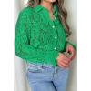 imageBTFBM Long Sleeve Lace Blouses for Women 2025 Spring Dressy Casual Button Down Shirts Date Night Outfit Club Party TopsGreen