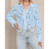 imageBTFBM Long Sleeve Lace Blouses for Women 2025 Spring Dressy Casual Button Down Shirts Date Night Outfit Club Party TopsLight Blue