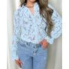 imageBTFBM Long Sleeve Lace Blouses for Women 2025 Spring Dressy Casual Button Down Shirts Date Night Outfit Club Party TopsLight Blue