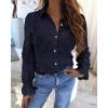imageBTFBM Long Sleeve Lace Blouses for Women 2025 Spring Dressy Casual Button Down Shirts Date Night Outfit Club Party TopsNavy