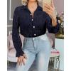 imageBTFBM Long Sleeve Lace Blouses for Women 2025 Spring Dressy Casual Button Down Shirts Date Night Outfit Club Party TopsNavy
