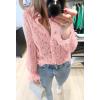 imageBTFBM Long Sleeve Lace Blouses for Women 2025 Spring Dressy Casual Button Down Shirts Date Night Outfit Club Party TopsPink