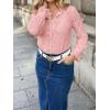 imageBTFBM Long Sleeve Lace Blouses for Women 2025 Spring Dressy Casual Button Down Shirts Date Night Outfit Club Party TopsPink