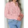 imageBTFBM Long Sleeve Lace Blouses for Women 2025 Spring Dressy Casual Button Down Shirts Date Night Outfit Club Party TopsPink