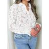 imageBTFBM Long Sleeve Lace Blouses for Women 2025 Spring Dressy Casual Button Down Shirts Date Night Outfit Club Party TopsWhite