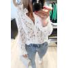 imageBTFBM Long Sleeve Lace Blouses for Women 2025 Spring Dressy Casual Button Down Shirts Date Night Outfit Club Party TopsWhite