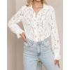 imageBTFBM Long Sleeve Lace Blouses for Women 2025 Spring Dressy Casual Button Down Shirts Date Night Outfit Club Party TopsWhite