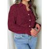 imageBTFBM Long Sleeve Lace Blouses for Women 2025 Spring Dressy Casual Button Down Shirts Date Night Outfit Club Party TopsWine Red