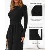 imageBTFBM Jumpsuits For Women Dressy 2025 Fall Casual One Piece Outfits Pocket Long Sleeve Knit Ruched Wide Leg Pants RomperBlack