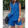 imageBTFBM 2 Piece Outfits For Women Summer 2025 Sleeveless Button Down Business Casual Vest Shorts Sets Work Clothes PocketsBaobl