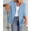 imageBTFBM Blazers for Women Business Casual 2025 Fall Clothes Lapel Open Front Long Sleeve Work Office Suit Jackets BlazerLight Blue