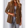 imageBTFBM Blazers for Women Business Casual 2025 Fall Clothes Lapel Open Front Long Sleeve Work Office Suit Jackets BlazerLight Brown
