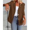 imageBTFBM Blazers for Women Business Casual 2025 Fall Clothes Lapel Open Front Long Sleeve Work Office Suit Jackets BlazerLight Brown