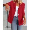 imageBTFBM Blazers for Women Business Casual 2025 Fall Clothes Lapel Open Front Long Sleeve Work Office Suit Jackets BlazerRed