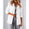 imageBTFBM Blazers for Women Business Casual 2025 Fall Clothes Lapel Open Front Long Sleeve Work Office Suit Jackets BlazerWhite