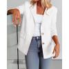 imageBTFBM Blazers for Women Business Casual 2025 Fall Clothes Lapel Open Front Long Sleeve Work Office Suit Jackets BlazerWhite