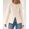 imageBTFBM Blazers for Women Business Casual Open Front Long Sleeve Button Work Office Suit Jackets Dressy Blazer PocketsBeige