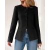imageBTFBM Blazers for Women Business Casual Open Front Long Sleeve Button Work Office Suit Jackets Dressy Blazer PocketsBlack