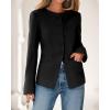 imageBTFBM Blazers for Women Business Casual Open Front Long Sleeve Button Work Office Suit Jackets Dressy Blazer PocketsBlack