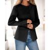 imageBTFBM Blazers for Women Business Casual Open Front Long Sleeve Button Work Office Suit Jackets Dressy Blazer PocketsBlack