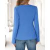 imageBTFBM Blazers for Women Business Casual Open Front Long Sleeve Button Work Office Suit Jackets Dressy Blazer PocketsBlue