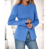 imageBTFBM Blazers for Women Business Casual Open Front Long Sleeve Button Work Office Suit Jackets Dressy Blazer PocketsBlue