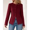 imageBTFBM Blazers for Women Business Casual Open Front Long Sleeve Button Work Office Suit Jackets Dressy Blazer PocketsBurgundy