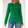 imageBTFBM Blazers for Women Business Casual Open Front Long Sleeve Button Work Office Suit Jackets Dressy Blazer PocketsGreen