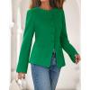 imageBTFBM Blazers for Women Business Casual Open Front Long Sleeve Button Work Office Suit Jackets Dressy Blazer PocketsGreen
