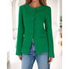 imageBTFBM Blazers for Women Business Casual Open Front Long Sleeve Button Work Office Suit Jackets Dressy Blazer PocketsGreen