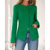 imageBTFBM Blazers for Women Business Casual Open Front Long Sleeve Button Work Office Suit Jackets Dressy Blazer PocketsGreen