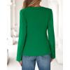 imageBTFBM Blazers for Women Business Casual Open Front Long Sleeve Button Work Office Suit Jackets Dressy Blazer PocketsGreen