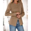 imageBTFBM Blazers for Women Business Casual Open Front Long Sleeve Button Work Office Suit Jackets Dressy Blazer PocketsKhaki
