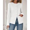 imageBTFBM Blazers for Women Business Casual Open Front Long Sleeve Button Work Office Suit Jackets Dressy Blazer PocketsWhite