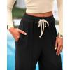 imageBTFBM Casual 2 Piece Sets For Women Fall Outfits 2025 Ribbed Long Sleeve Crop Top Wide Leg Pants Matching Lounge SetBeige Black