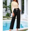 imageBTFBM Casual 2 Piece Sets For Women Fall Outfits 2025 Ribbed Long Sleeve Crop Top Wide Leg Pants Matching Lounge SetBeige Black