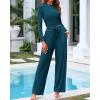 imageBTFBM Casual 2 Piece Sets For Women Fall Outfits 2025 Ribbed Long Sleeve Crop Top Wide Leg Pants Matching Lounge SetLake Blue