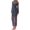 imageBTFBM Fall Dresses for Women 2025 2 Piece Set Long Sleeve Polka Dot Sexy Bodycon Mesh Dress and Slip Dress Party WeddingBig Dot Navy White